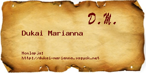 Dukai Marianna névjegykártya